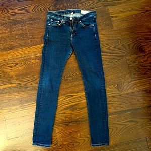 rag and bone, high rise skinny, size 27